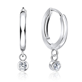 Silver Huggie Earrings HO-1632